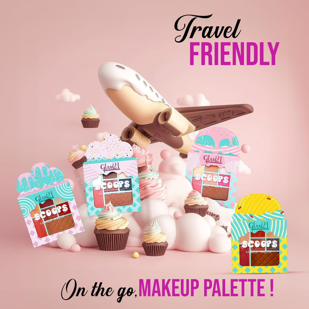Glam21 Scoop Makeup Palette | Face Palette With Eyeshadow, Blusher, Contour and Highlighter | Mix of Mattes & Shimmers |Highly Pigmented | Travel-Friendly | All-in-One Kit | Caramel Crush|15gm