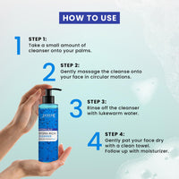Jaquline USA Hydra Glo Hydrating Face Wash|Face Cleanser, with Hyaluronic Acid, for Women, Men | Pore Cleansing | Dirt Control | Makeup Remover | Cleanser For All Skin Types - 200 ml