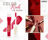Insight Cosmetics Glitter Makeup Highlighter, 3.5 gm&INSIGHT Long Wear Color Rich Lip Gloss, Glossy Finish - LG41-01