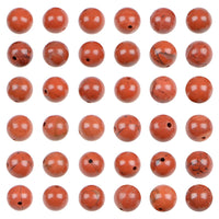 Bymitel 210pcs Natural Crystal Beads Stone Gemstone Round Energy Healing Loose Beads with Stretch Cord for Jewelry Making Bracelets Anklets (Red Jasper, 4mm 210pcs) Red Jasper