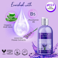 Bryan & Candy Shower Gel with Aloe Vera. Gentle, Moisturizing Body Wash for Soft, Supple Skin (Lavender Shower Gel, 300ml)