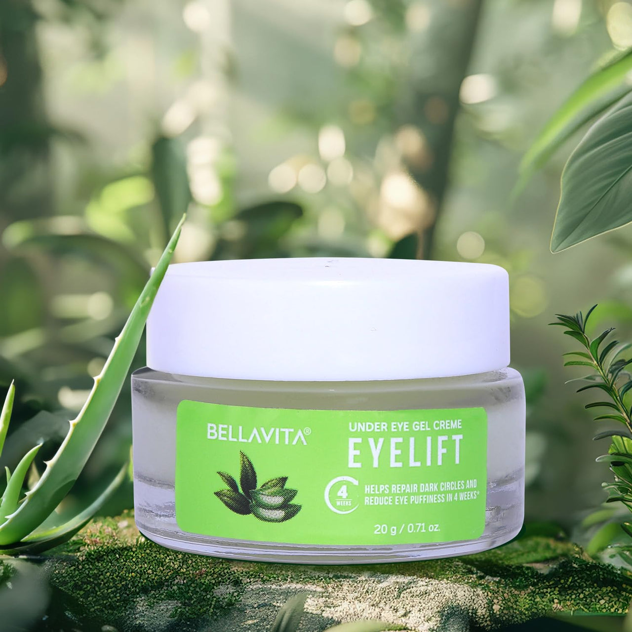Bella Vita Organic EyeLift Hydrating Natural Under Eye Cream Gel for Dark Circles, Puffy Eyes, Wrinkles & Removal of Fine Lines for Women & Men, 20 gm