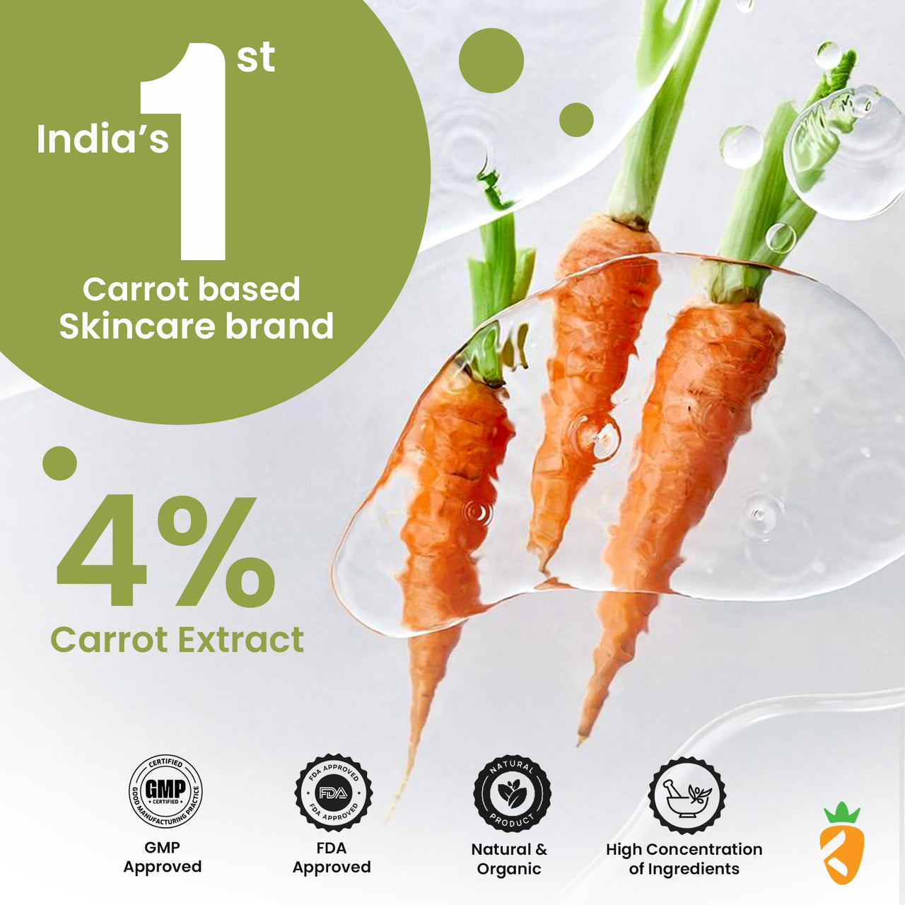 Karrot Natural Skincare Face Wash for Acne Prone Skin, Controls Oil and Cleanses Pores, Tea Tree Formula with Carrot, Jojoba Oil and Saffron, For Women and Men, Suitable for All Skin Types, 100 ml