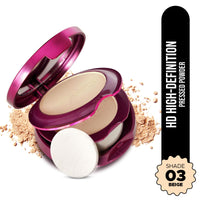 Hilary Rhoda HD High-Definition Pressed Powder | 2 in 1 Compact Powder | Shimmery & Matte Finish | Oil Control Formula | 18g (Buff Beige - Shade 03)