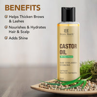 Botanic Hearth 100% Pure Castor Oil (Arandi) – Cold-Pressed, Hexane-Free for Hair Growth, Eyelashes, Eyebrows & Skin Care – 150ml