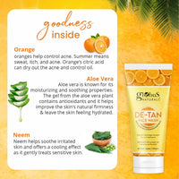 Globus Naturals De Tan Face Wash & Facial Kit Combo, Tan Removal Formula, For All Skin Types