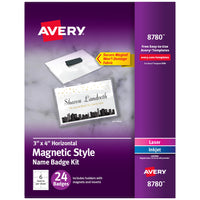 Avery Customizable Name Badges with Magnets, 3