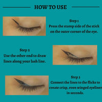 Tint Cosmetics 2 in 1 Double Headed Eyeliner, Pen and Winged Stamp For Wing Cat Eye, Smudge Proof and Waterproof, Long Lasting Precise Pen Liner Eye Makeup For Girl and Women (Black, 3.5ml)
