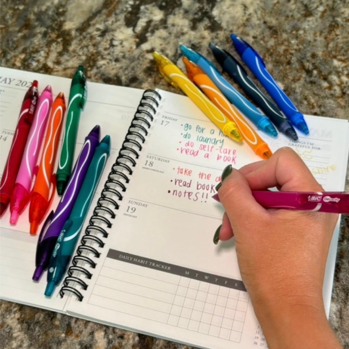BIC Gelocity Quick Dry Ocean Themed Gel Pens, Medium Point (0.7mm), 8-Count Gel Pen Set (Assorted Colors May Vary), Colored Gel Pens for Note Taking and Journaling