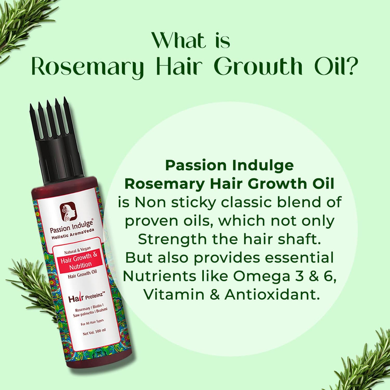 Passion Indulge's Rosemary Hair Growth Kit by Passion Indulge - Rosemary Hair Growth Hair Oil, Serum & Anti Hair Fall Conditioning Shampoo