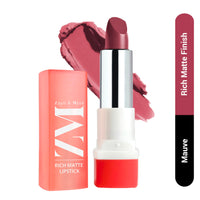 ZM Zayn & Myza Rich Matte Lipstick | Smooth and Light Weight | Intense Color in one Swipe | High Pigmentation Bullet Lip Stick Enriched with Argan oil, Murumuru and Shea Butter (4.2 gm, Love Song)