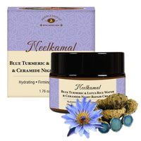 Herbs & Greens Blue Turmeric & Lotus Rice Water Ceramide Night Repair Moisturizer Cream | Hydrating, Firming, Collagan Boosting | Skin Barrier Face Cream For Woman & Men | All Skin Types | 50gm