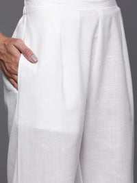 INDO ERA Women's  Solid Cotton Blend Straight Kurta Palazzo With Dupatta Set