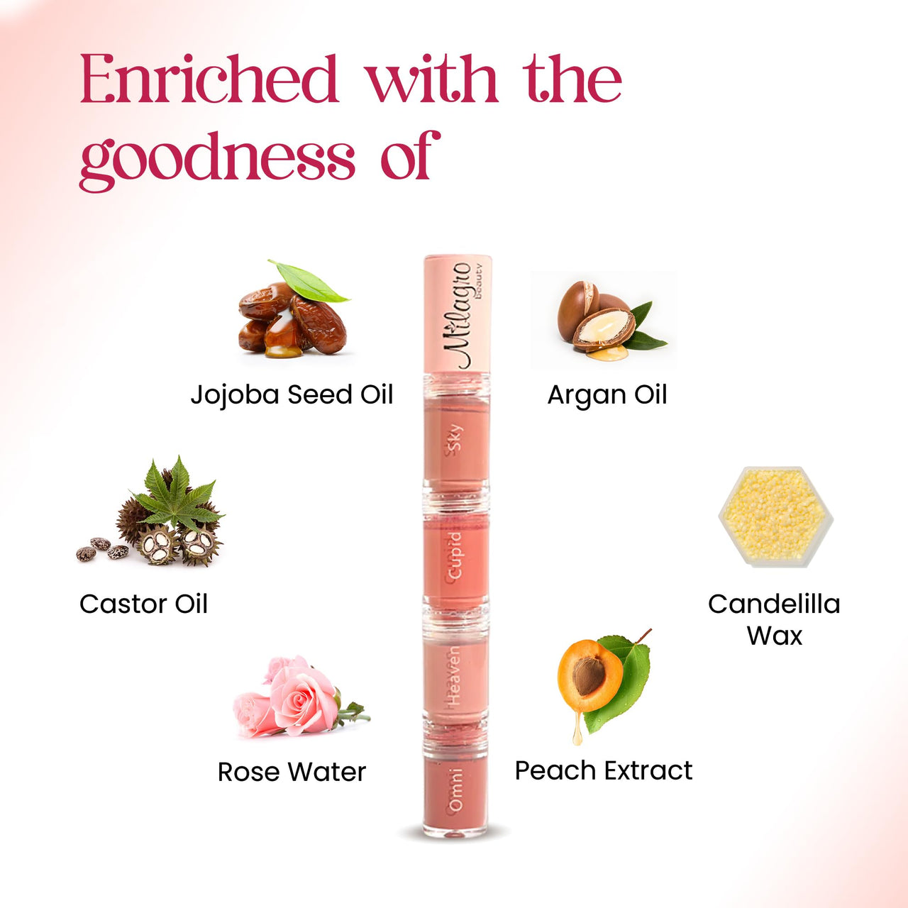 Milagro Beauty Quad Squad 2.0, Matte Liquid Lipstick 4 Shades In 1, Intense Color, Long-Lasting, Moisturizing & Non-Drying, Smudge-Proof & Waterproof (4Ml)