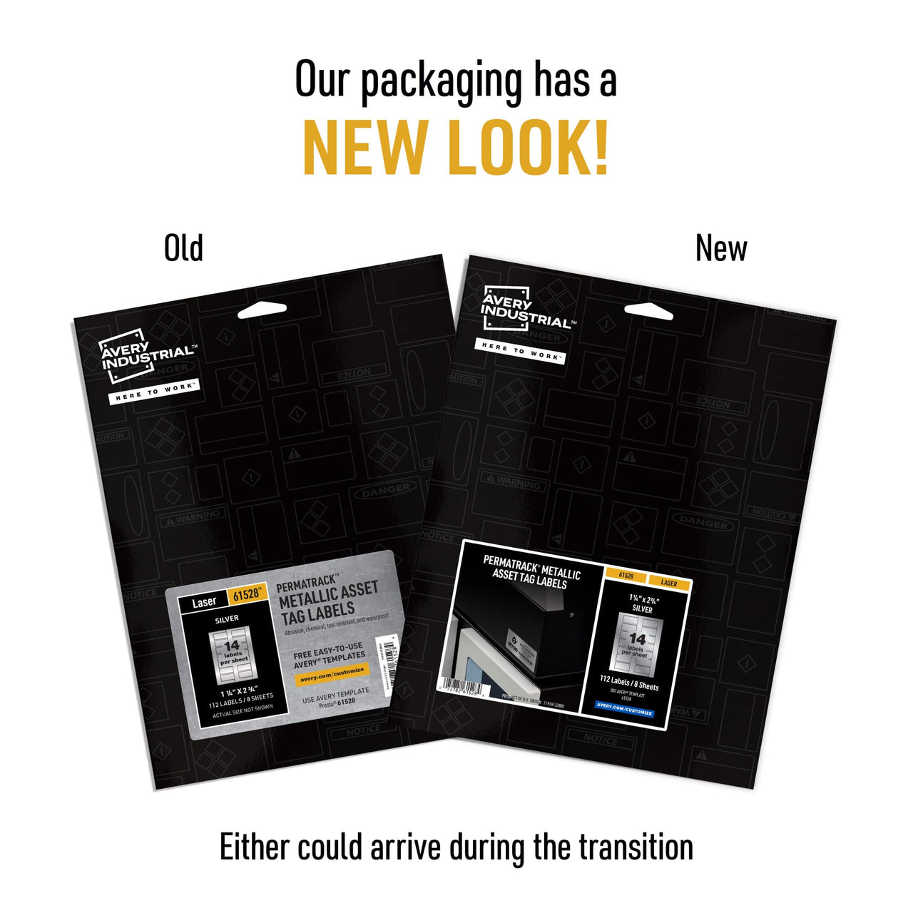 Avery Metallic Asset Tag Labels, 1-1/4 x 2-3/4", Laser Printable Tags, 112 Waterproof Labels (61528) 1-1/4" x 2-3/4"