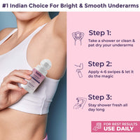 Sanfe Underarm Lightening Roll On (Soft Touch) with 5% AHA Glycolic Acid & Salicylic acid 0.5% W/W For Underarms | Lightens & Remove Pigmentation | Deodorant for Underarms | Glycoclear Technology | Men & Women