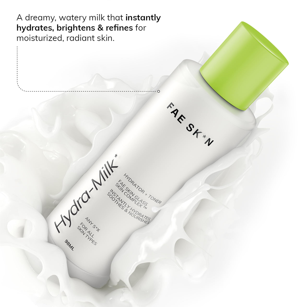 FAE Beauty Hydra-Milk|Liquid Hydrator,Toner|Glass Skin Complex |Visibly Brighter, Smoother, Softer Looking Skin|Reduces Dark Spots, Texture & Dullness| Lightweight For All Skin Types,1 Count