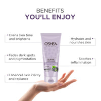 Oshea Herbals Glopure Lightening Face Scrub for All Skin Types | Glow, Exfoliation & Remove Impurities | Enriched with Blackberry & Licorice Extracts - 100g