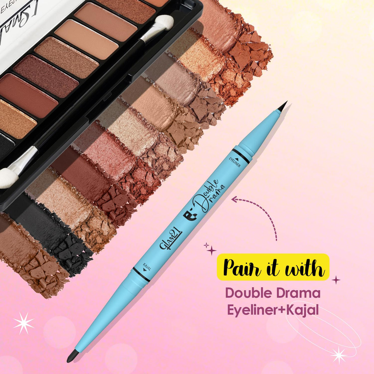 Glam21 Flawless 10 Color Eyeshadow Palette |Long-Lasting | Smudge Free | Long Wearing And Easily Blendable Eye Makeup Palette Matte, Shimmery And Metallic Finish