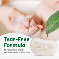 Mother Sparsh Plant Powered Natural Baby Soap - Pack of 4X75gms | Hypoallergenic & Tear-Free Soap for Babies, Newborns