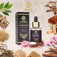 Vaprij Kumkumadi Tailam, Ayurvedic Face Oil, Saffron and 25 Herbs, Skin Brightning, Reduces Pigmentation, Dark Spots, Fine Lines, All Skin Types