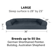 Furhaven Replacement Dog Bed Cover Quilted Sofa-Style, Machine Washable - Iron Gray, Large Cover Only 36.0