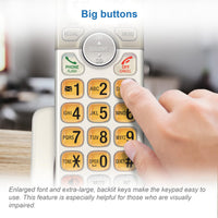 AT&T EL52113 Cordless Phone with Answering System & Extra-large Backlit Keys Light champagne 1 Handset
