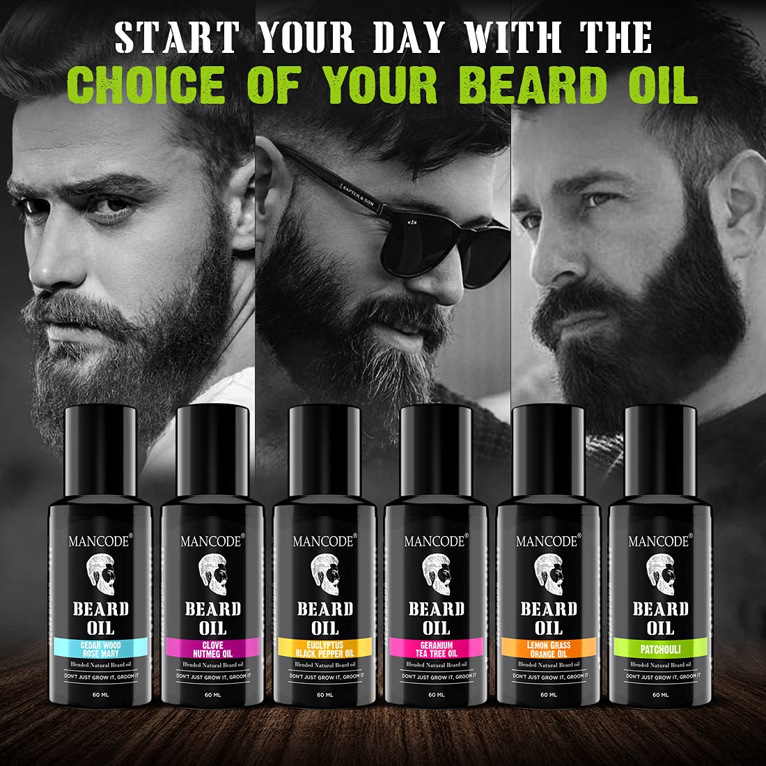 Mancode Beard Growth Oil for Men - 60ml More Beard Growth, With Patchouli Natural Oils including Vitamin E, Nourishment & Strengthening, No Harmful Chemicals