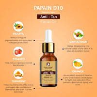 Passion Indulge Natural Papain D10 Cleanser 100ml & Papain D10 Facial Oil 10ml Combo Pack For Reduces Tan | Improves Tone & Texture | Glowing Skin With Papaya, Turmeric & Orange | All Skin Types | Vegan