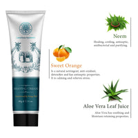 Forest Essentials Sandalwood & Orange Peel Shaving Cream for Men | Ayurvedic and Natural Shaving Cream For Smooth Razor Glide | 60 g