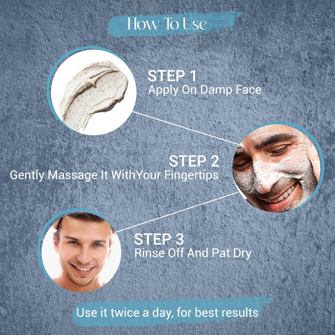 Mancode Glowing Rice Scrub for deep Cleanse & Nourish skin Face scrub 100gm