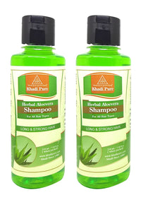 Khadi Pure Herbal Aloe Vera Shampoo/Hair Cleanser, 210 ml (Pack of 2),Green,KPALOEVERASHX2