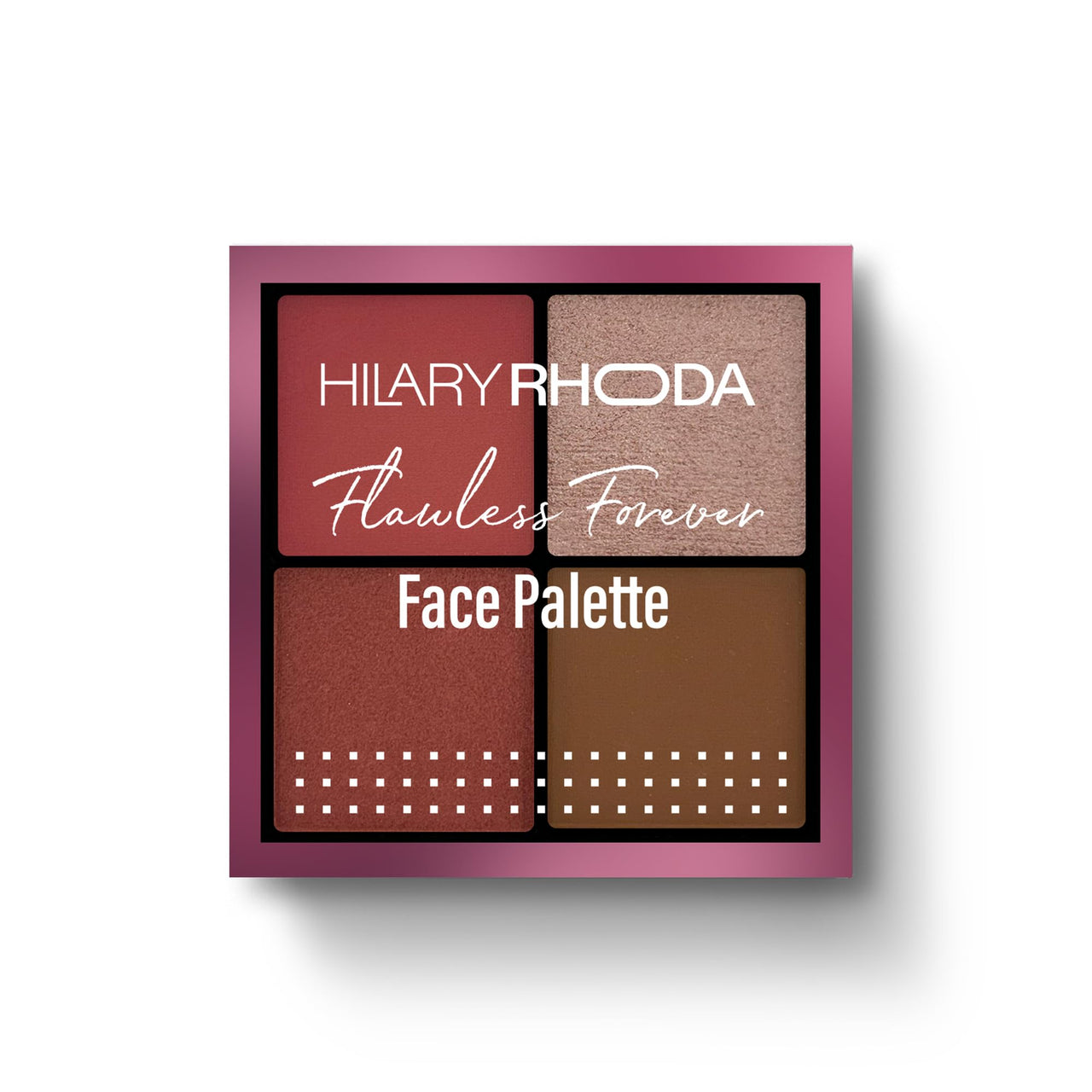 Hilary Rhoda Flawless Forever Face Palette | Highlighter, Contour & 2 Blushes | All-in-one Face Makeup Kit | Highly Pigmented & Long Lasting Face Palette | 11.2g (Dark- Shade 03)
