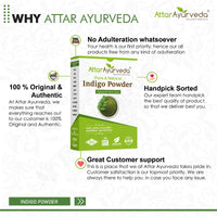 Attar Ayurveda Indigo Powder For Black Hair, 400g