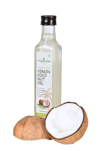 Orgrain India Certified Organic Raw Cold Pressed Extra Virgin Coconut Oil | Unrefined, Zero Heat Process, Supports Immunity, Hair & Skin, Massage, 100% Edible with Rich Tropical (250ml)