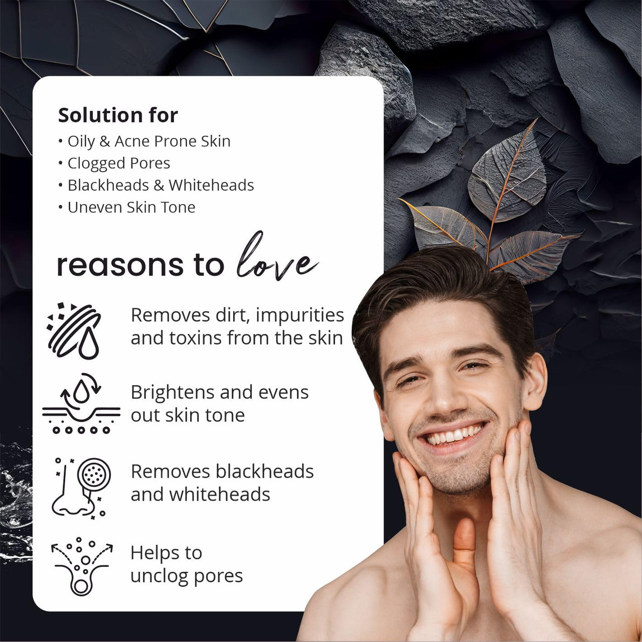 Globus Naturals Charcoal Men Face Wash & Facial Kit Combo, Anti Pollution Formula, For Normal to Oily Skin