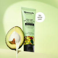 QUENCH BOTANICS Bravocado Sunscreen Spf 50+ Pa++++ Korean Sunscreen With Vitamin E & Avocado,No White Cast Lightweight & Non-Sticky, Uva & Uvb Protection For Women & Men (50Ml) All Skin Type