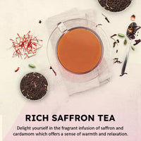 Golden Tips Saffron Cardamom (Elaichi) Exotic Robust CTC Chai 250 Gram