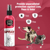 Wagging Tails Anti-Tick & Flea Spray for Dogs & Cats - 200ml | Reduces Flea Allergies, Ticks & Skin Irritations | Natural Ingredients, Easy to Apply | Non-Toxic, Safe for Pets