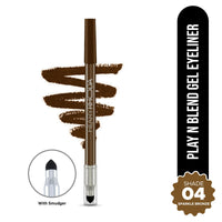 Hilary Rhoda Play n Blend Gel Eyeliner | One Stroke Application | Highly Pigmented | Matte & Shimmer Finish | 2 in 1 Smudger + Eyeliner | Butter Smooth Texture | 1.5g - (Sparkle Bronze | Shade 04)