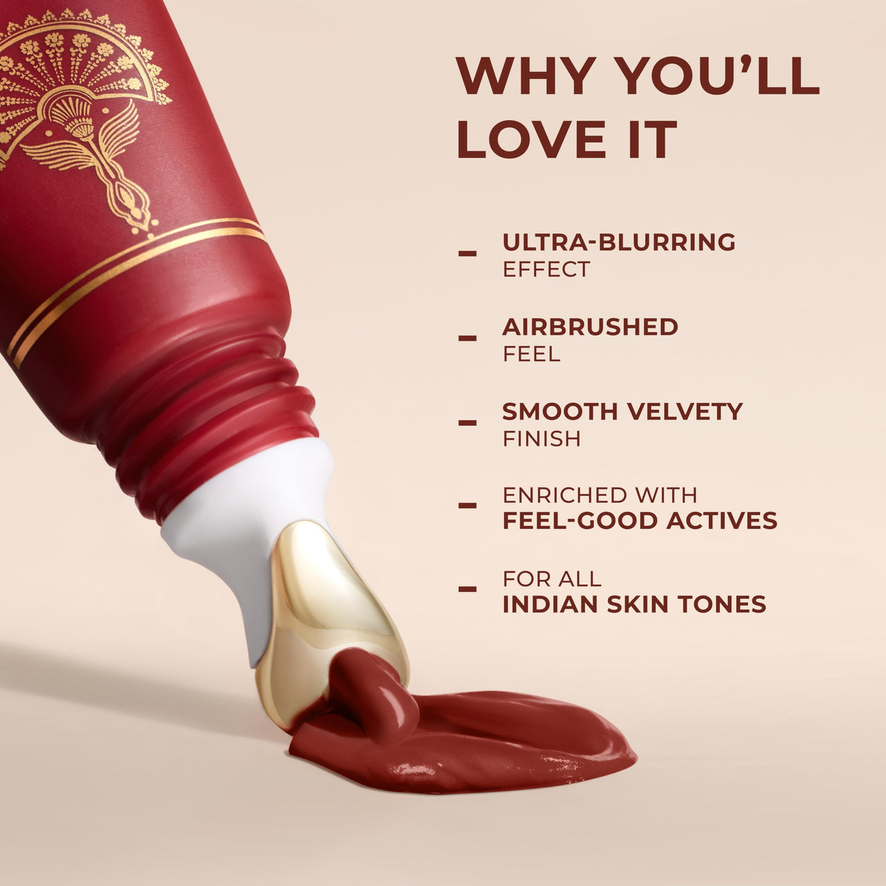LoveChild Masaba Blurring Lip Tint, Swipe Red (Reddish Pink), Lightweight, Velvety Matte Finish, Hydrating Lip Color with Hyaluronic Acid, Squalane & Shea Butter, For All Indian Skin Tones, 8ml