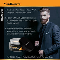 Men Deserve - Intensive Moisturizer with SPF 25 (50g) | Moisturizer For Dry Skin With Vitamin E, Hyaluronic Acid, Shea Butter | Moisturizer For Anti Pollution and Dark Spot Reduction
