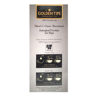 Golden Tips-Tea Bags 100% Pure Indian Black & Green Assortment Individual Tea Bags | 24 Tea Bags | 48 Grams