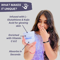 HealthBest Kids Body Lotion SPF 15 with L-Glutathione, Vitamin C, and Vitamin E Hydrating Winter Lotion for Normal, Sensitive, and Dry Skin Tear-Free, Paraben-Free, SLS-Free 200g