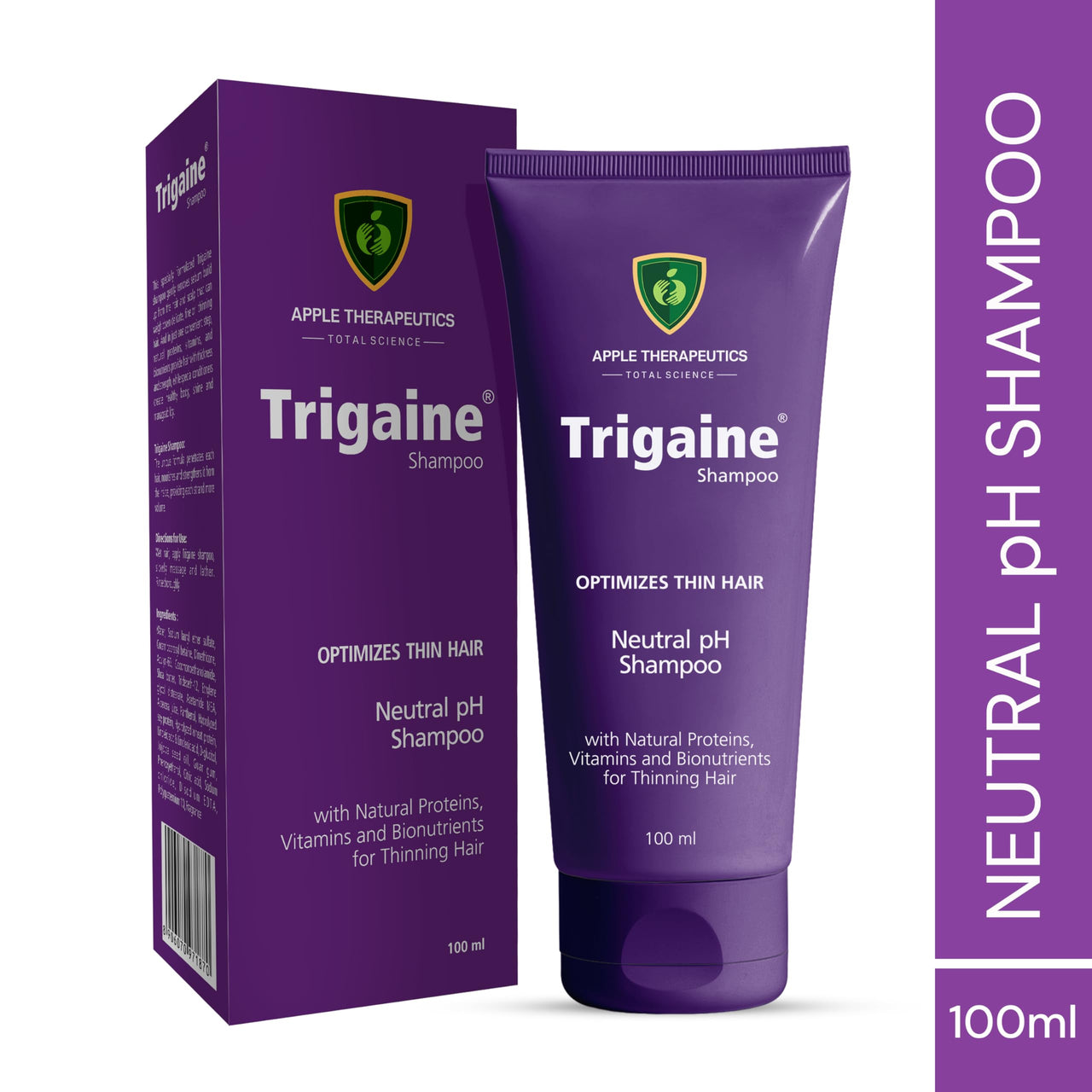 Trigaine pH Balanced Shampoo 100ml | Best Daily Shampoo For Heat Treated & Color Damaged Hair | Protein Intensive Dermatologist-Recommended Everyday Use for Women & Men