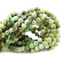100Pcs Natural Crystal Beads Stone Gemstone Round Loose Energy Healing Beads with Free Crystal Stretch Cord for Jewelry Making (Australian Chrysoprase, 6MM) Australian Chrysoprase