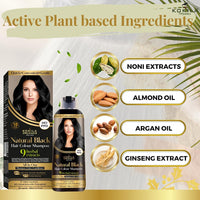 Kokila NO PPD Shampoo Hair Colour | Natural Extracts | Colours Hair in 10 Minutes | Ammonia Free, Paraben Free - 10 Pair Free Gloves - Black 400ml for Unisex