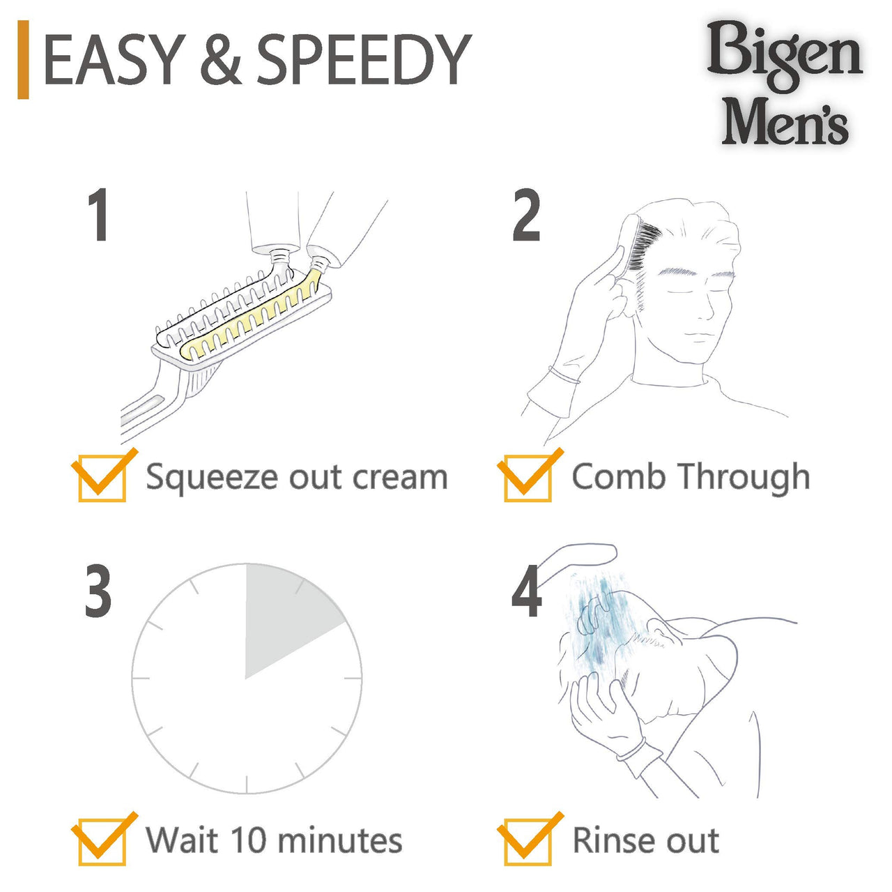 Bigen Men's  Speedy Color, Hair Color, 80g - Brown Black 102 (Pack of 1)