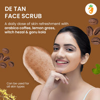 Karrot Natural Skincare Coffee Scrub, Fades Tan, Blackhead Removal Cream, Exfoliates Dead Cells, Anti Inflammatory, Made with Gotu Kola and Lemongrass, For Men and Women, All Skin Types, 100gms