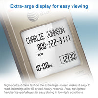 AT&T EL52113 Cordless Phone with Answering System & Extra-large Backlit Keys Light champagne 1 Handset